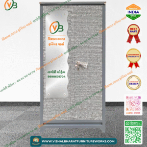 Heavy-Duty 2-Door Steel Almirah with High-Security Safe & Textured Grey Finish