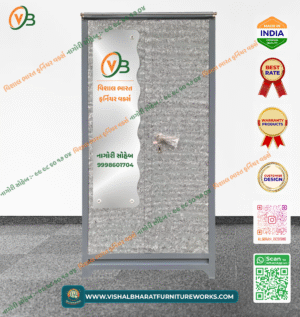 Heavy-Duty 2-Door Steel Almirah with High-Security Safe & Textured Grey Finish