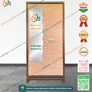 Vibrant 2-Door Steel Almirah with Unique Orange Print & High-Security Center