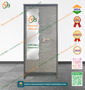 High-Security 2-Door Steel Almirah with Internal Safe & Textured Smoke Grey Finish