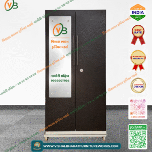 Standard 2-Door Steel Almirah (Dark Brown) with Internal Safe & Seamless Design