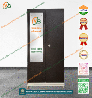 Standard 2-Door Steel Almirah (Dark Brown) with Internal Safe & Seamless Design