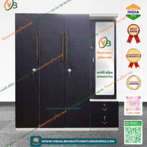 Premium 4-Door Steel Almirah (Royal Purple) with Seamless Design & Multi-Zone Storage