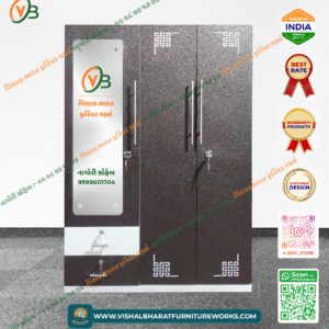 Executive 3-Door Steel Almirah with Base Drawers & Security Safe