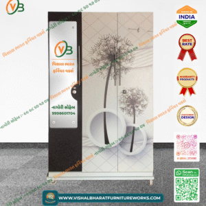 Designer 3-Door Steel Almirah with Tree Print, Base Drawers & Family Storage