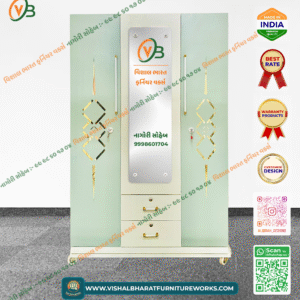 Family 3-Door Steel Almirah (Mehndi Green) with External Drawers & Dedicated Safe