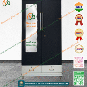 Heavy-Duty 2-Door Steel Wardrobe with Door Organizers & High-Security Locker