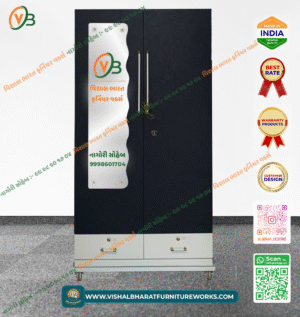 Heavy-Duty 2-Door Steel Wardrobe with Door Organizers & High-Security Locker